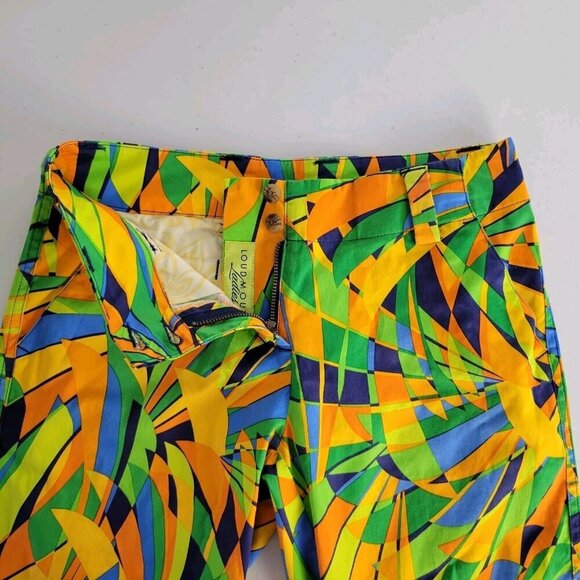 Loudmouth Golf Pants Womens 2 All Over Print Geometric Crop Capri AOP Golf Artsy - Picture 5 of 14
